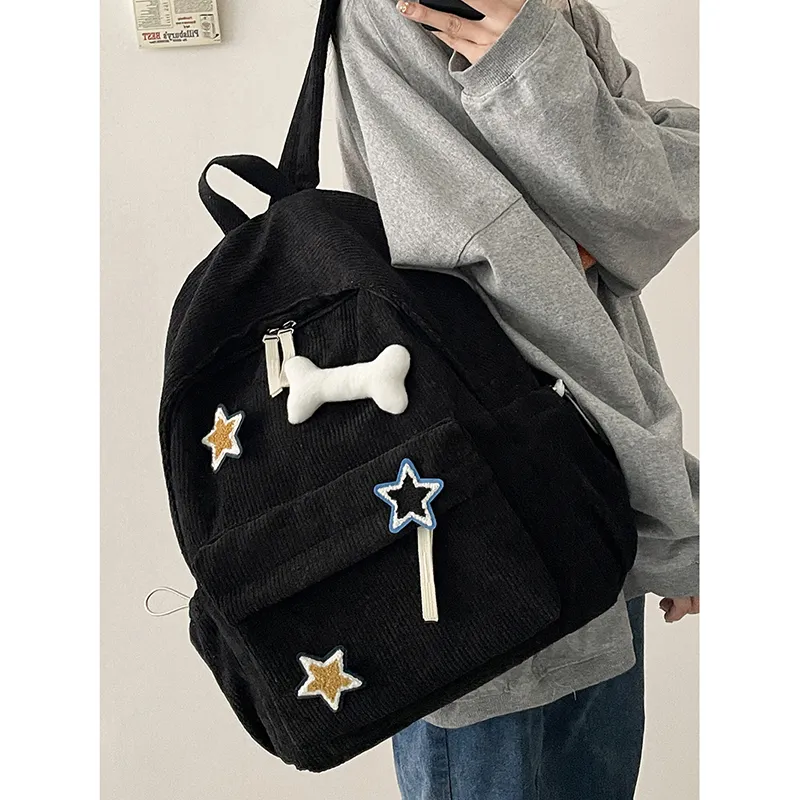 SURELAPTOP Corduroy Backpack Unisex Multicolor-8