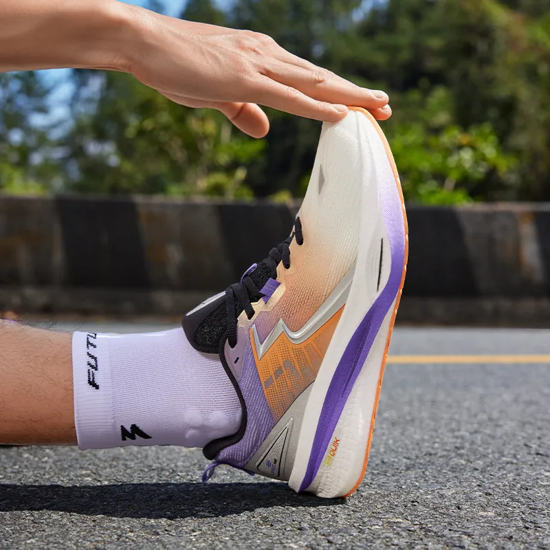 361° Float Cushioning Anti Slip And Wear Resistant Low Top Running Shoes Men's White Purple-9