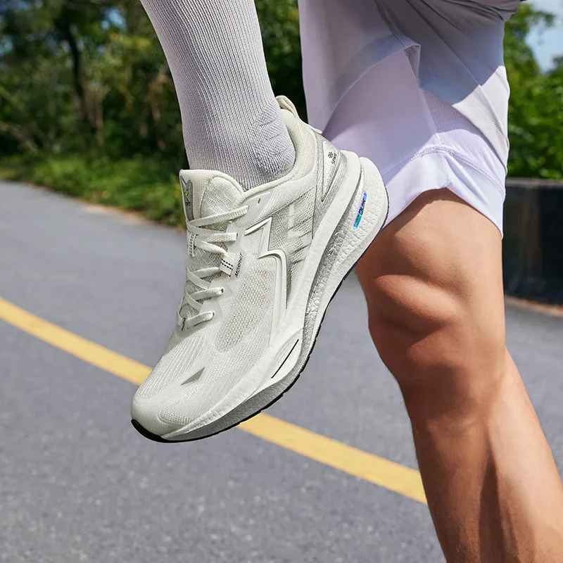 361° Float MIRO Cushioning Anti Slip And Wear Resistant Low Top Running Shoes Men's Silver White-7