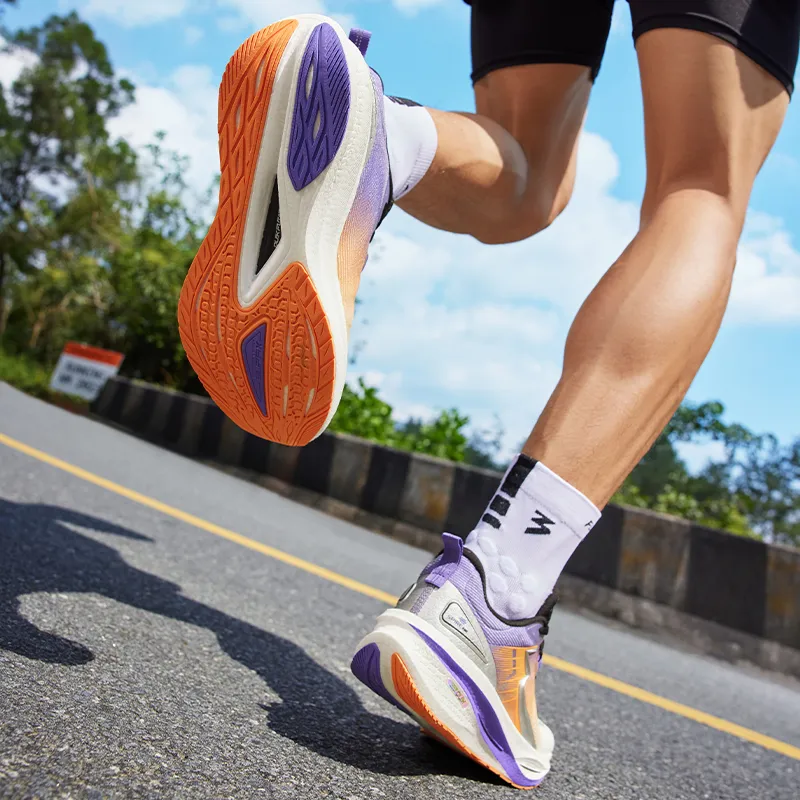 361° Float Cushioning Anti Slip And Wear Resistant Low Top Running Shoes Men's White Purple-7