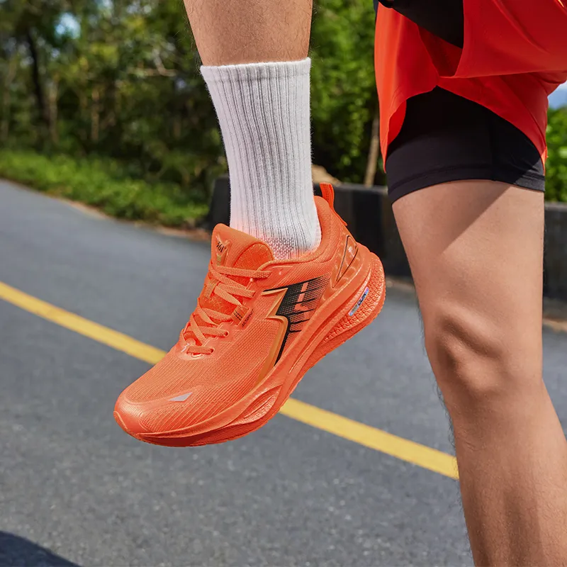 361° Float Running Shoes Men Low Top Fluorescent Super Orange/Obsidian Black-5