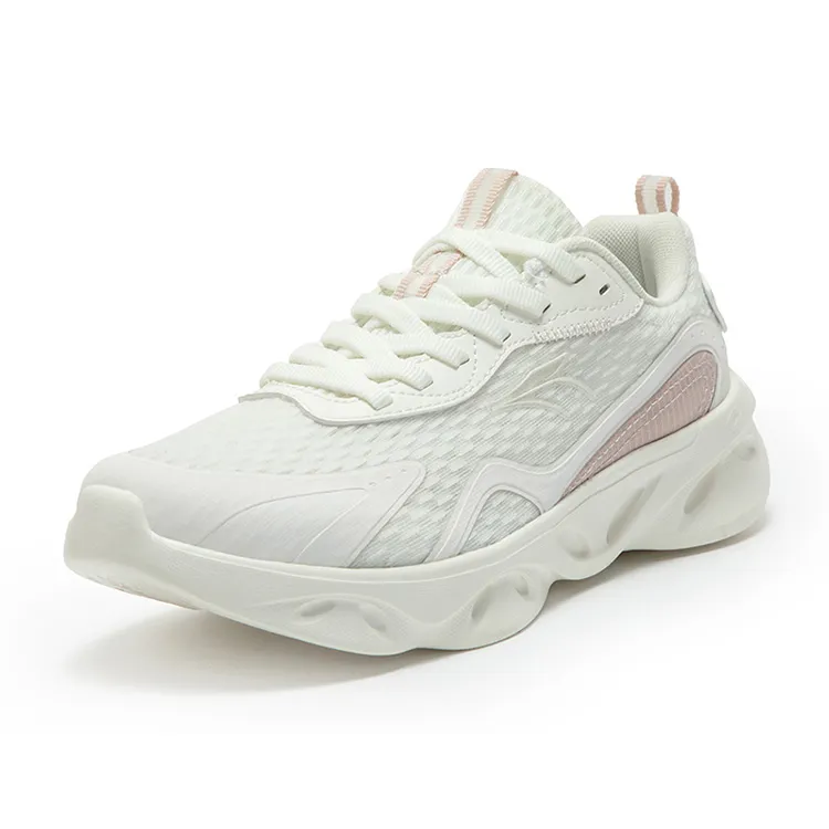 361° Anti Slip Wear Resistant Low Top Casual Running Shoes Women's White Fresh Pink-1