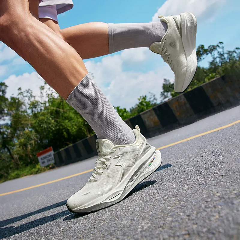 361° Float MIRO Cushioning Anti Slip And Wear Resistant Low Top Running Shoes Men's Silver White-5