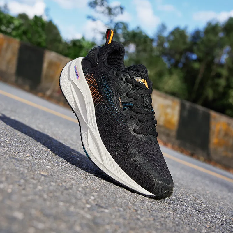 361° Speed Boost CQT Cushioned Slip Resistant Abrasion Resistant Breathable Low Top Running Shoes Men's Obsidian Black-5