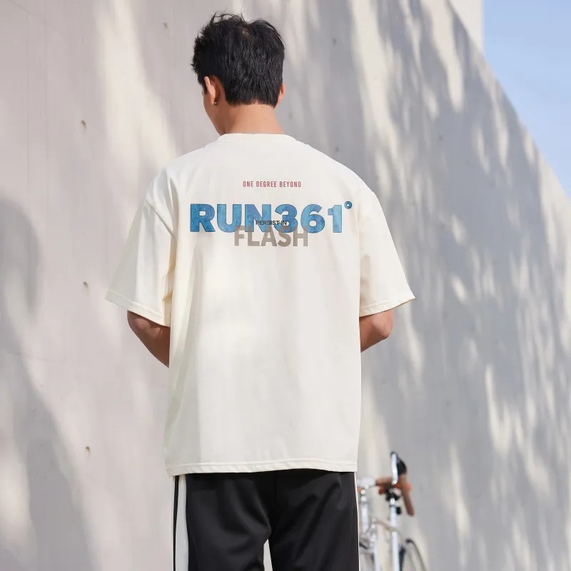 361° T Shirt Unisex Sand Brown White-2