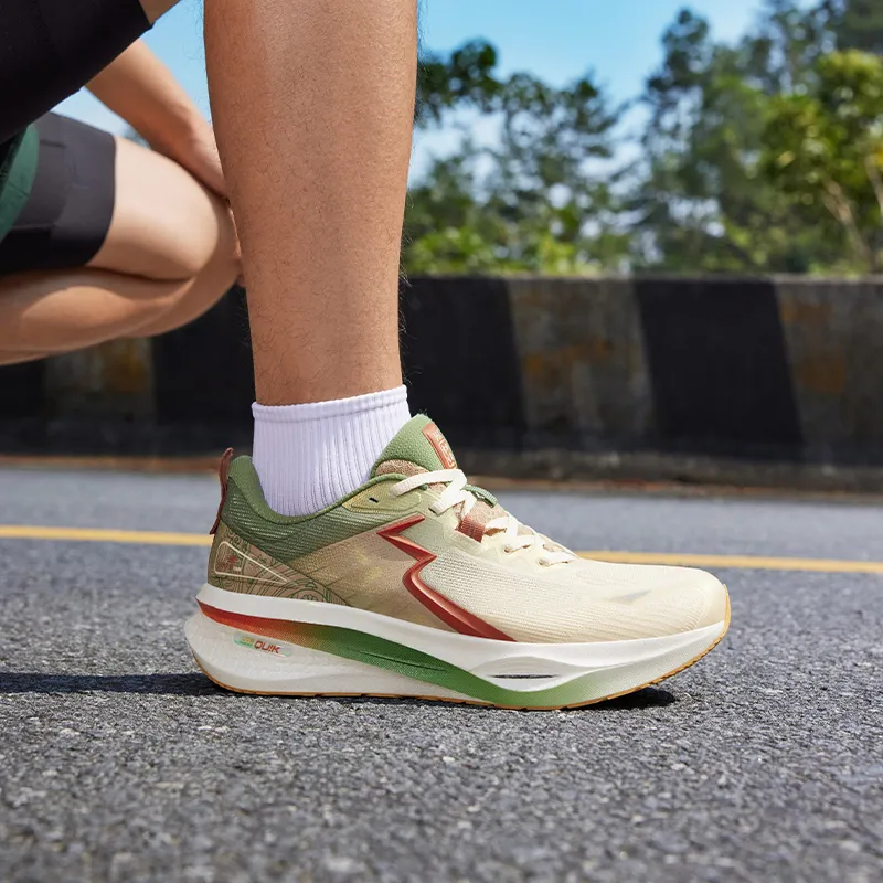 361° Cushioning Anti-Slip And Wear-Resistant Low-Top Running Shoes Men's White Green-7