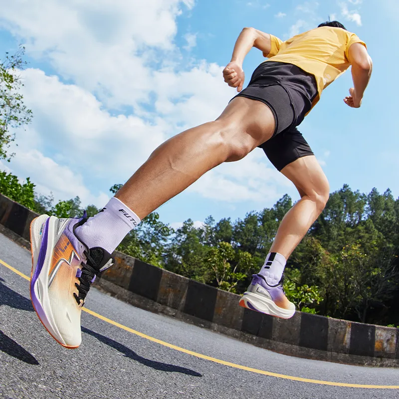 361° Float Cushioning Anti Slip And Wear Resistant Low Top Running Shoes Men's White Purple-5