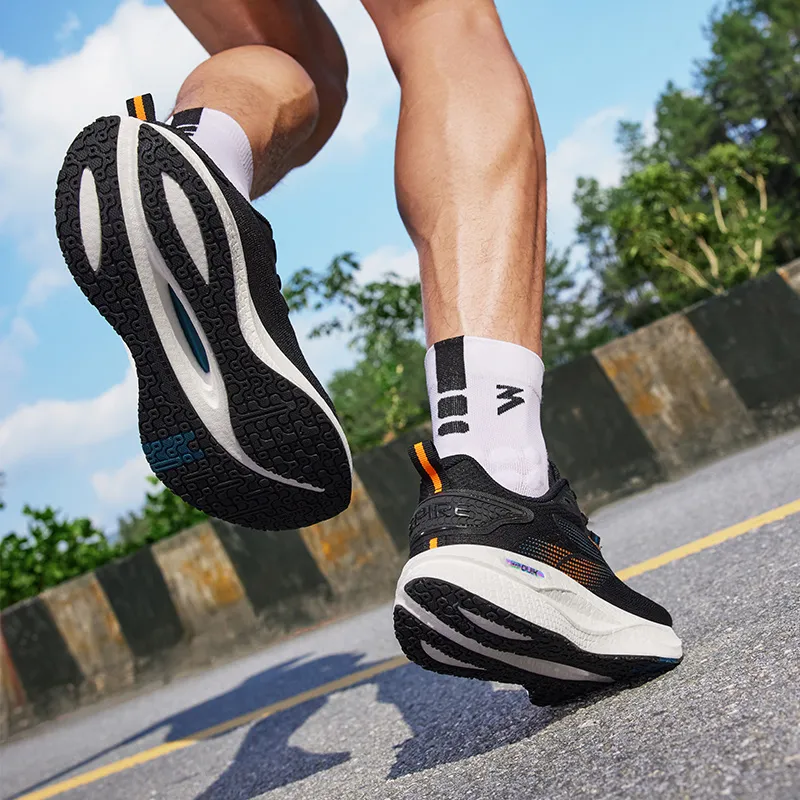 361° Speed Boost CQT Cushioned Slip Resistant Abrasion Resistant Breathable Low Top Running Shoes Men's Obsidian Black-8