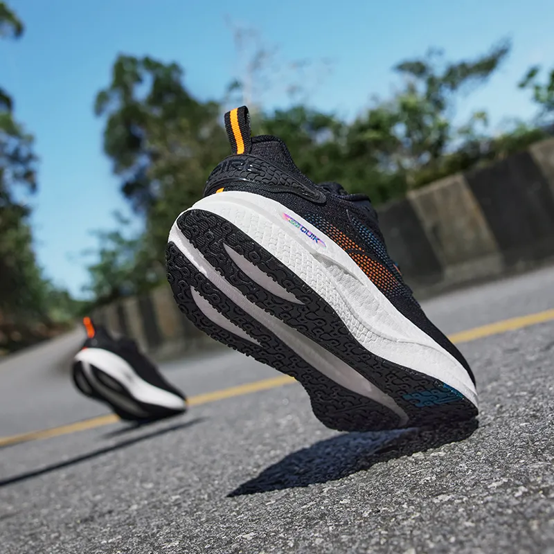 361° Speed Boost CQT Cushioned Slip Resistant Abrasion Resistant Breathable Low Top Running Shoes Men's Obsidian Black-7