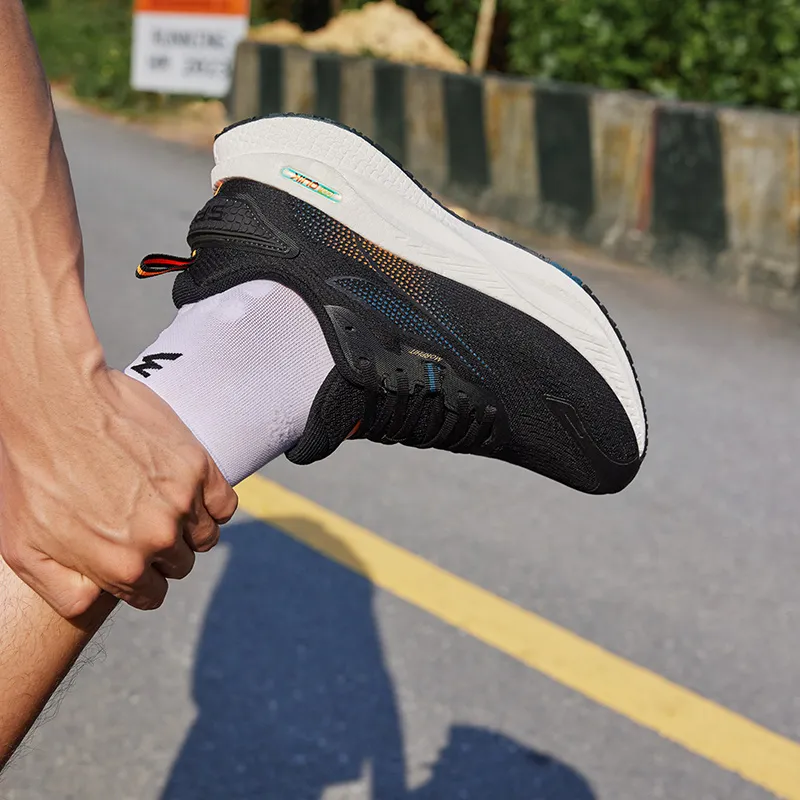 361° Speed Boost CQT Cushioned Slip Resistant Abrasion Resistant Breathable Low Top Running Shoes Men's Obsidian Black-11