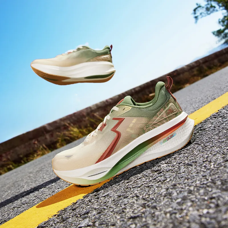 361° Cushioning Anti-Slip And Wear-Resistant Low-Top Running Shoes Men's White Green-8