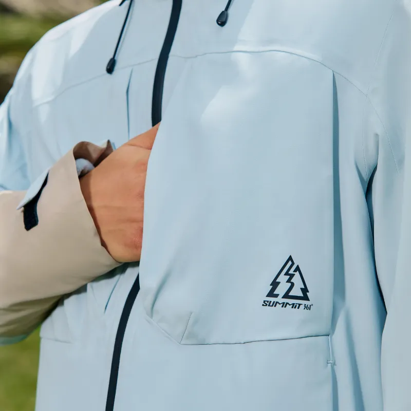 361° Water Resistant Windproof Breathable Wear Resistant Windbreaker Jacket Unisex Celestial Blue-4