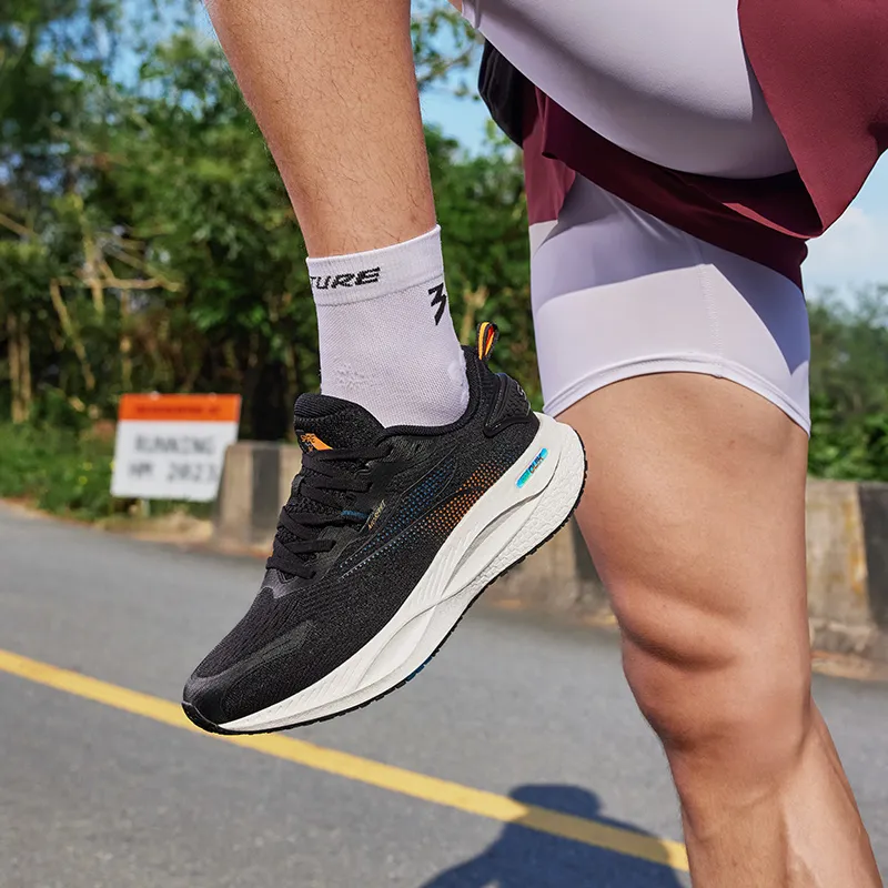 361° Speed Boost CQT Cushioned Slip Resistant Abrasion Resistant Breathable Low Top Running Shoes Men's Obsidian Black-10