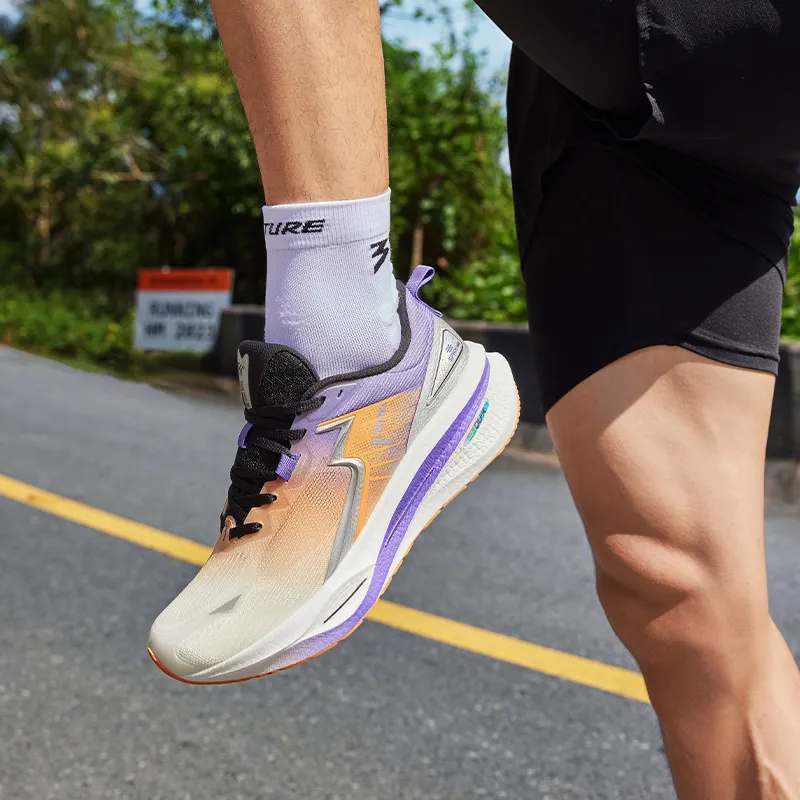361° Float Cushioning Anti Slip And Wear Resistant Low Top Running Shoes Men's White Purple-8
