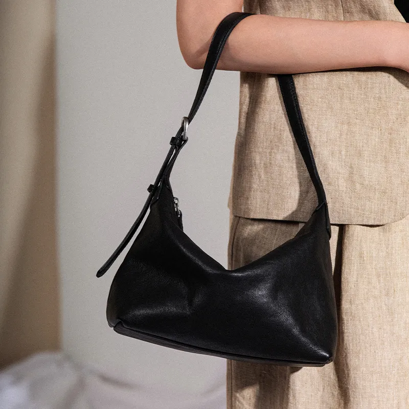 VENOF Cow Leather Shoulder Bag Medium Size Women's Light Tea Brown/Rock Desert Black/Vintage Red-14