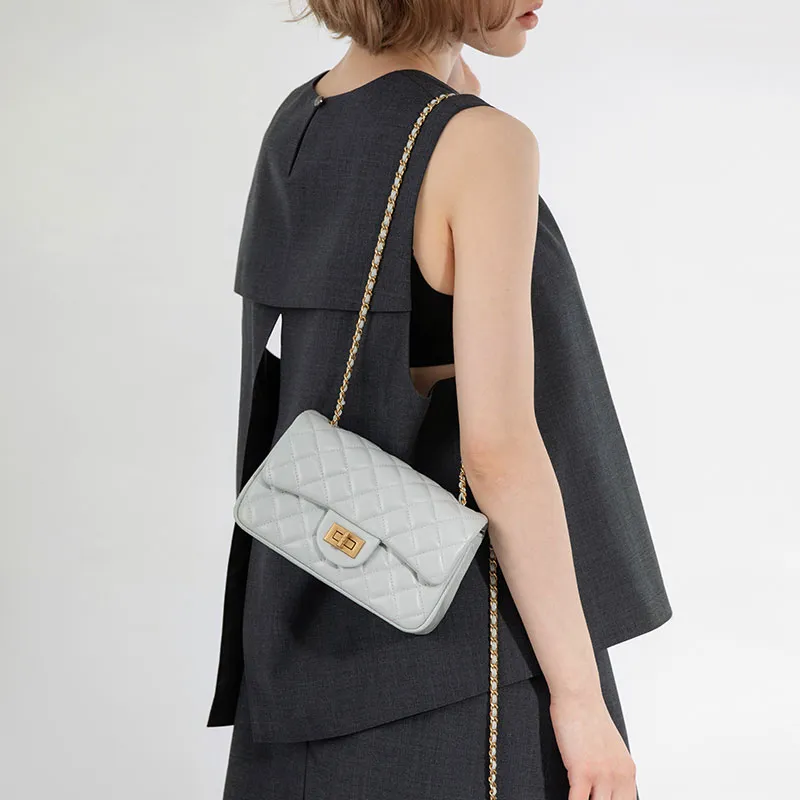 VENOF Chanel Inspired Crossbody Bag, Shoulder Bag, Trumpets Women's Black/White/Blue-23