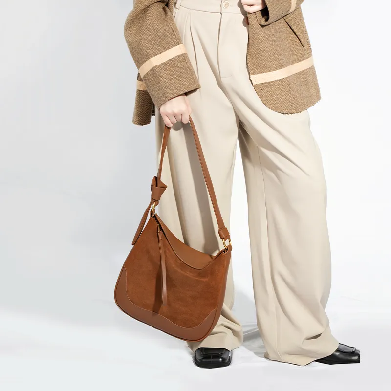 VENOF Matte Genuine Cow Leather Women's Commute Shoulder Bag Women's Multicolor-13