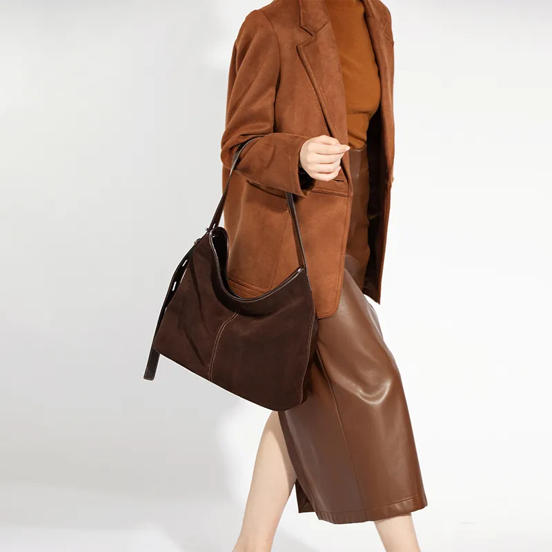 VENOF Genuine Cow Leather Commute Tote Shoulder Bag Women's Natural Brown/Lazy Coffee Brown/Shelle Green-18