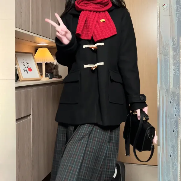 Ice Cream And Whale Coat Women's Black-6
