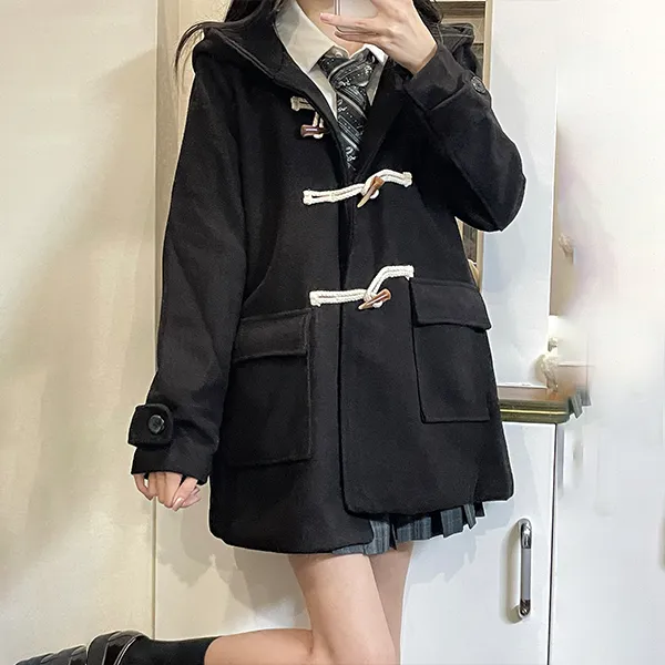 Ice Cream And Whale Coat Women's Black-15