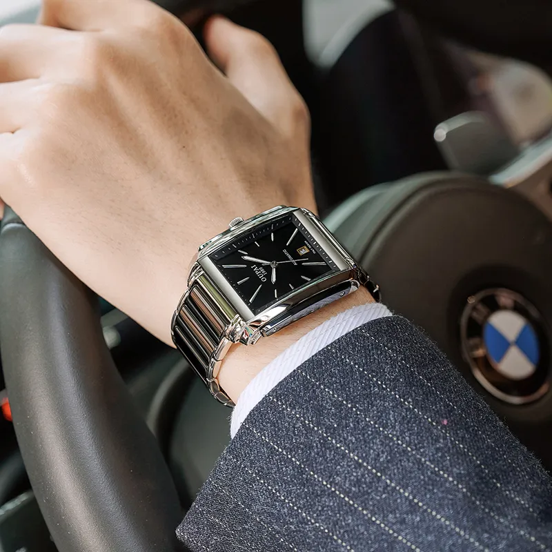 OUPAI Automatic Mechanical Movement Ceramic Strap Watch Men's Watches Black Dial OP80060-3