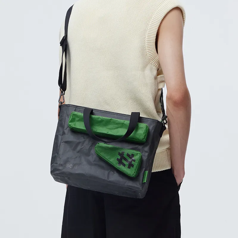 HASHTAGSOLIF Kraft Paper Crossbody Handbags Large Size Unisex-1