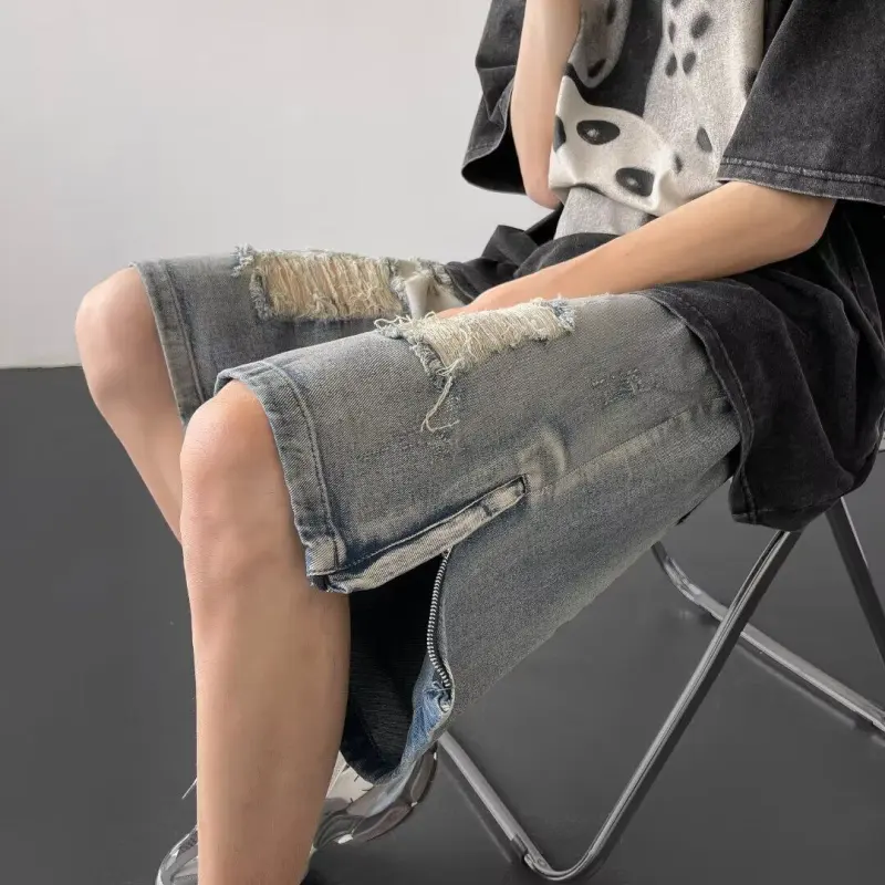 BEAR UNION Denim Shorts Unisex Blue-6