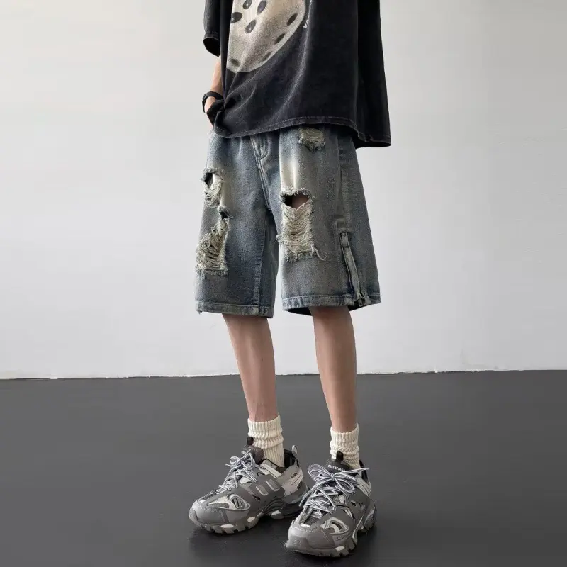 BEAR UNION Denim Shorts Unisex Blue-5