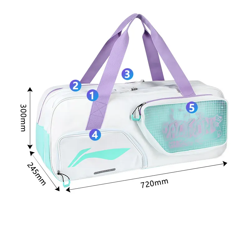 LiNing Polyester Gym Bag Large Size Unisex White-7