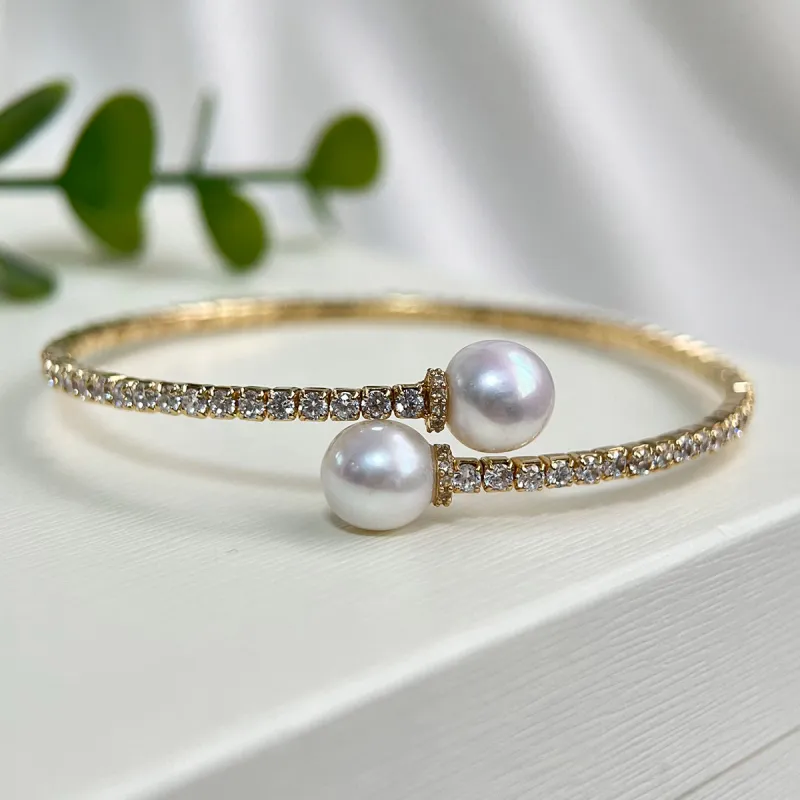 PEARL QUEEN Freshwater Pearl Bangles Women's-7