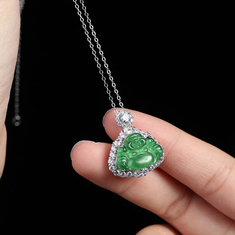 PEARL QUEEN Glutinous Jade Jadeite Necklaces Unisex-2