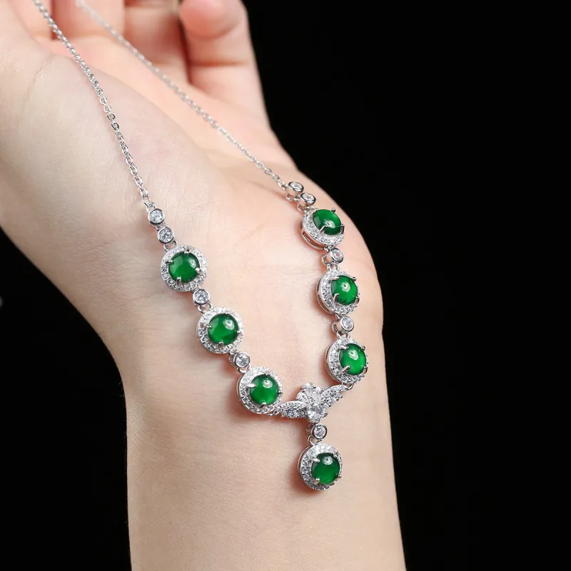 PEARL QUEEN Glutinous Jade Jadeite Necklaces Women's-2