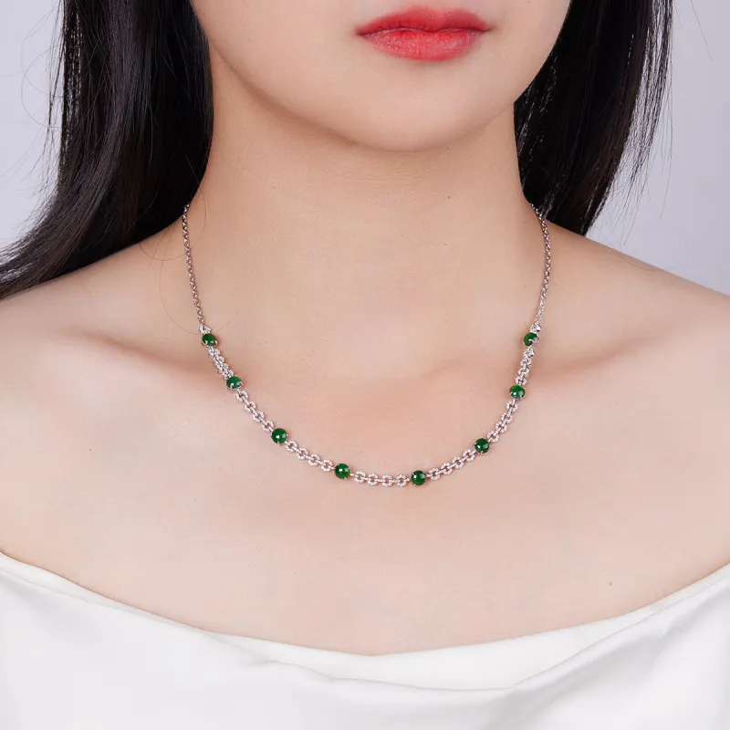 PEARL QUEEN Glutinous Jade Jadeite Necklaces Women's-5