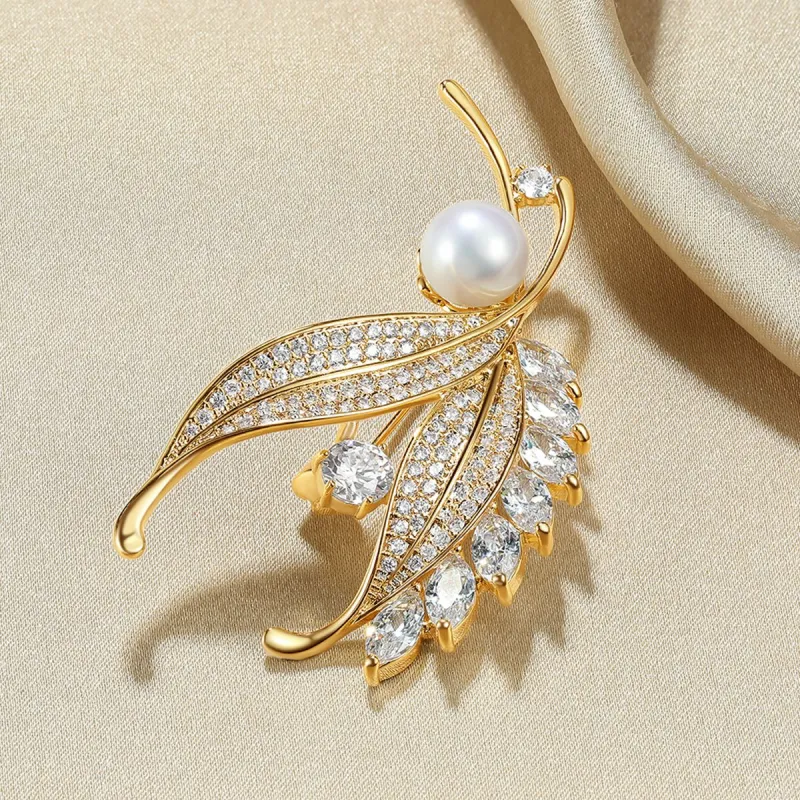PEARL QUEEN Freshwater Pearl Brooches Unisex-3