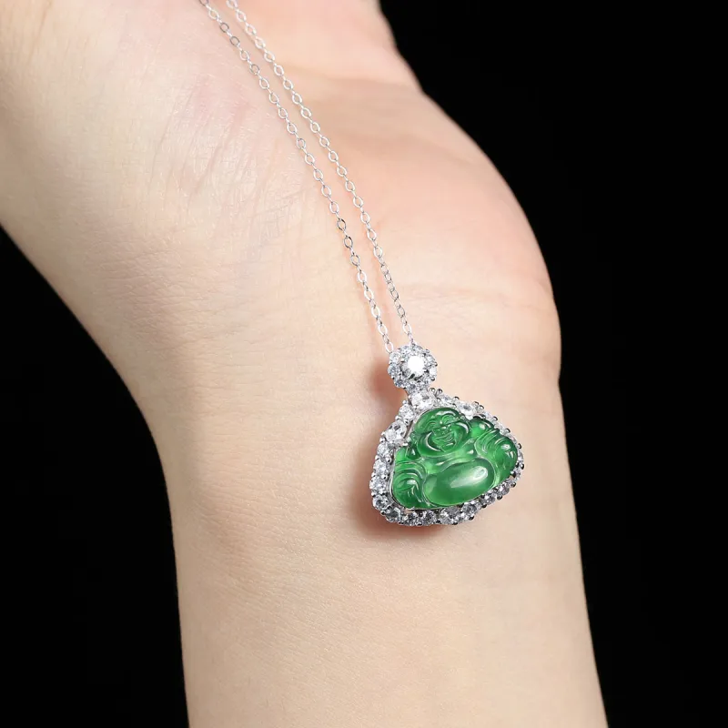 PEARL QUEEN Glutinous Jade Jadeite Necklaces Unisex-3