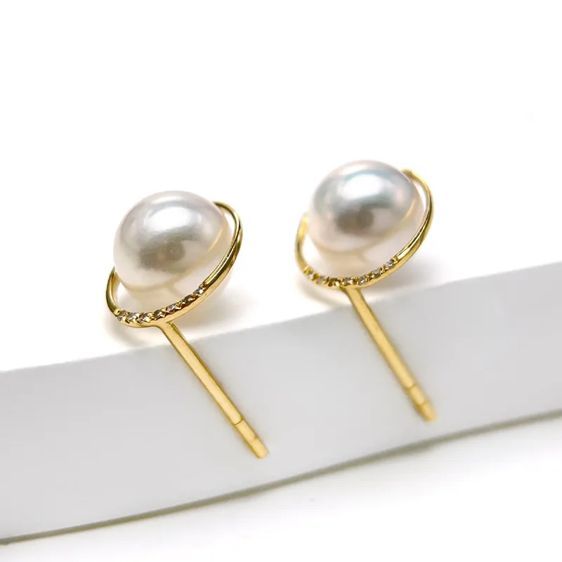 PEARL QUEEN Saltwater Pearl Stud Earrings Women's-4