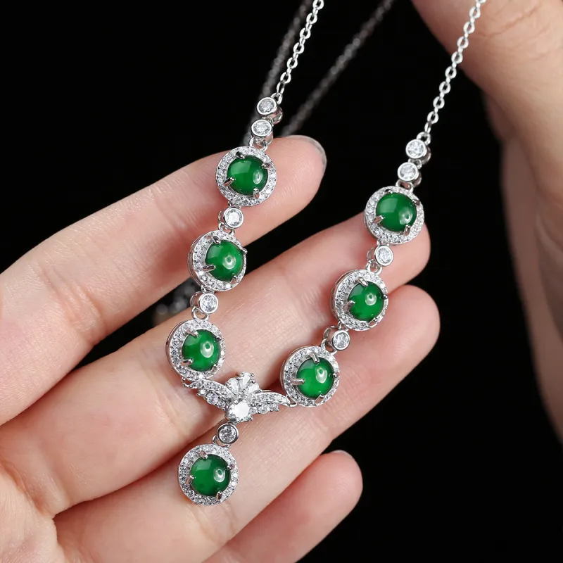 PEARL QUEEN Glutinous Jade Jadeite Necklaces Women's-4