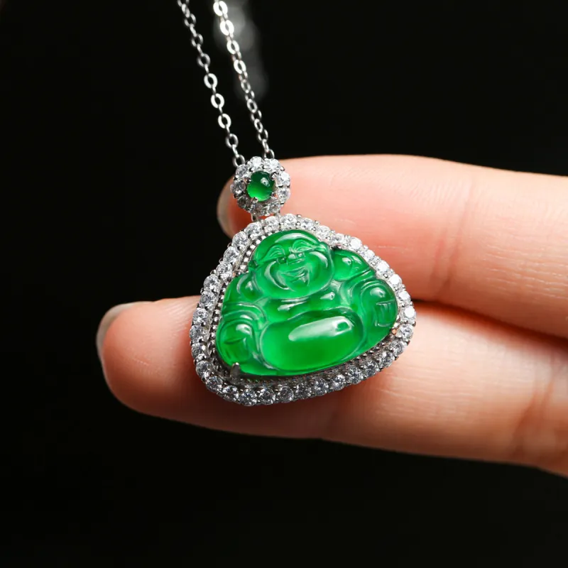 PEARL QUEEN Glutinous Jade Jadeite Necklaces Unisex-4