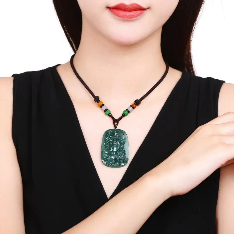 PEARL QUEEN Glutinous Jade Jadeite Pendants Unisex-5