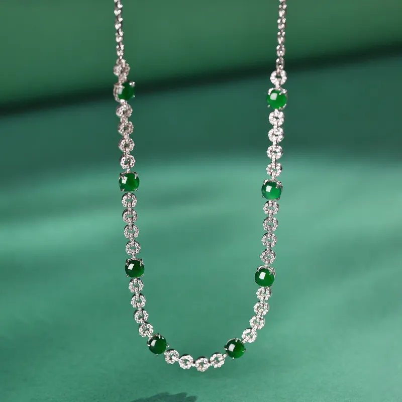 PEARL QUEEN Glutinous Jade Jadeite Necklaces Women's-2