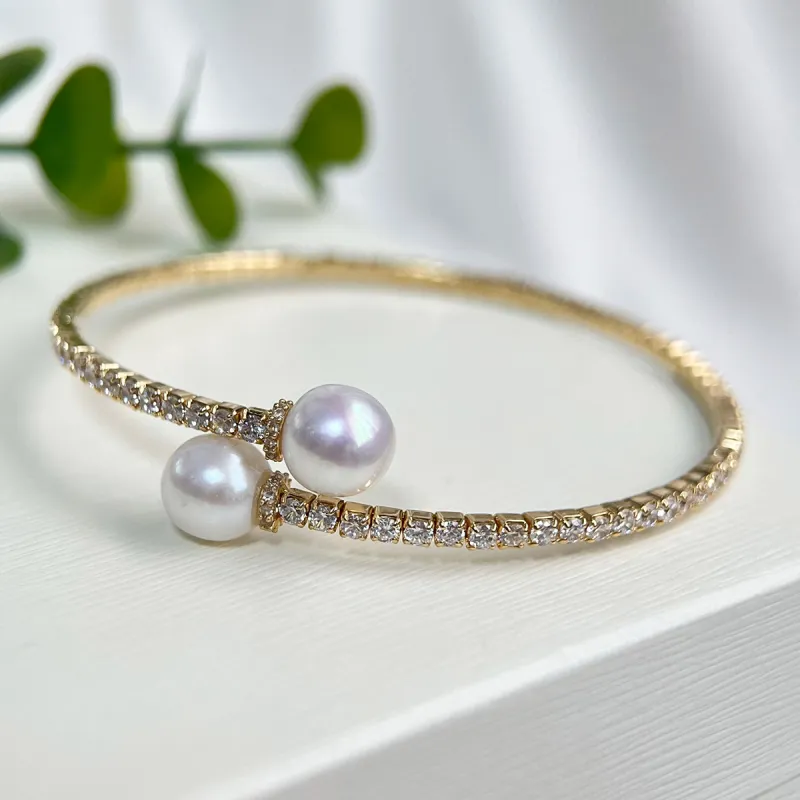 PEARL QUEEN Freshwater Pearl Bangles Women's-6