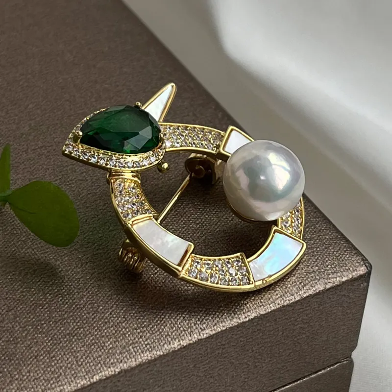 PEARL QUEEN Freshwater Pearl Brooches Unisex-3