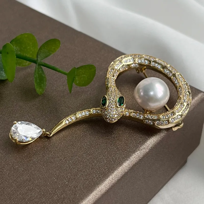PEARL QUEEN Freshwater Pearl Brooches Unisex-3