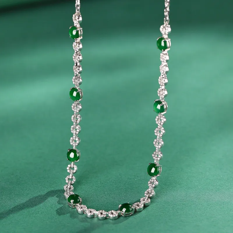 PEARL QUEEN Glutinous Jade Jadeite Necklaces Women's-3