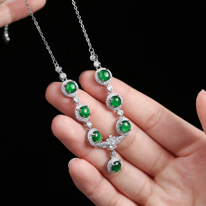 PEARL QUEEN Glutinous Jade Jadeite Necklaces Women's-3