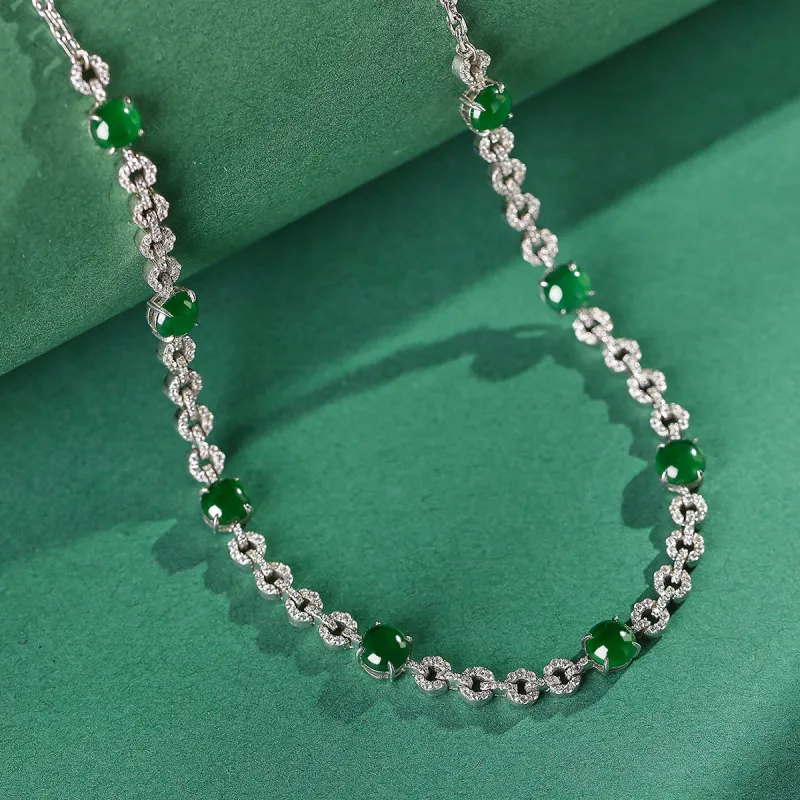 PEARL QUEEN Glutinous Jade Jadeite Necklaces Women's-4