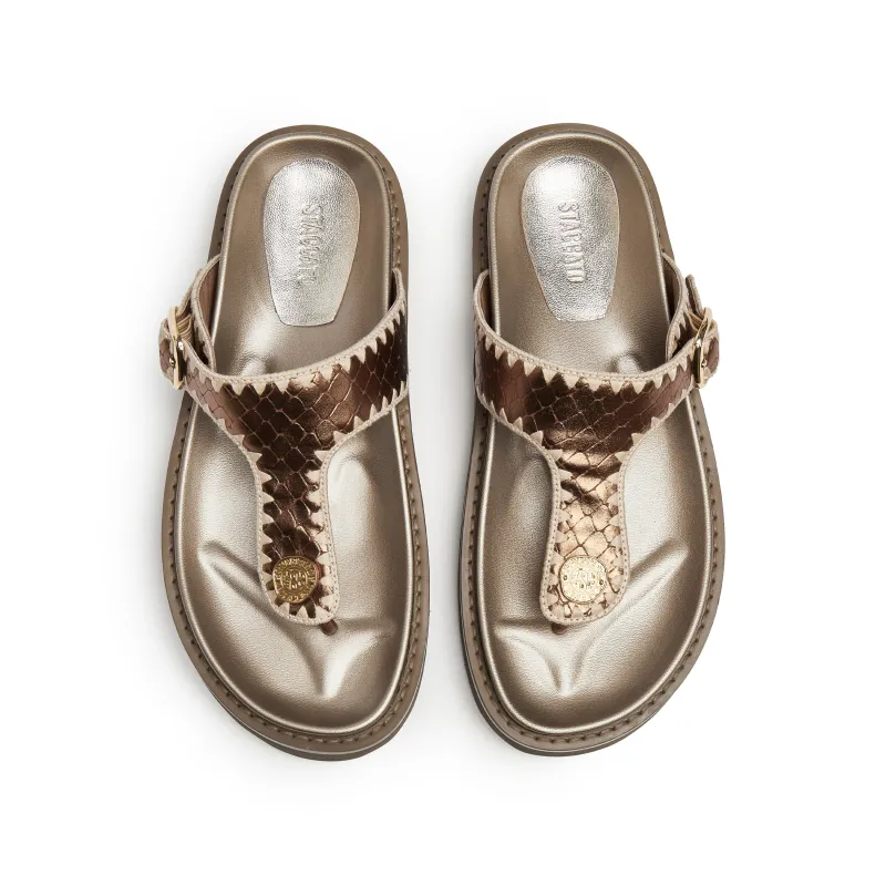 Staccato Flip Flops Women's Expensive Gold-3