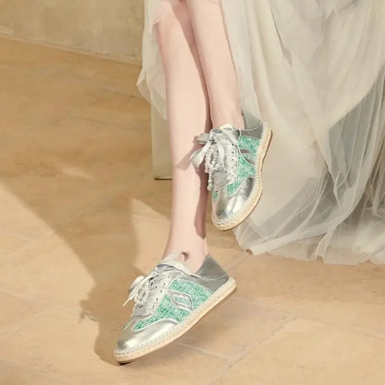 Joypeace Gold Foil Album Espadrilles Women's-5