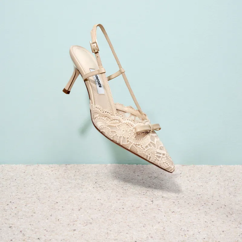 Staccato Burano Lace Island Slim Heel High Heels 6.5cm Women's-9