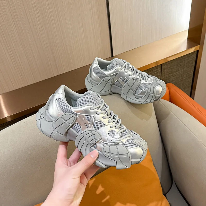 H2 Anti Slip Wear Resistant Low Top Chunky Sneakers Unisex White-19